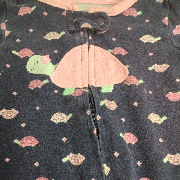 Just one you by carter's 6 month girl zippered sleeper with turtles - Picture 2 of 5